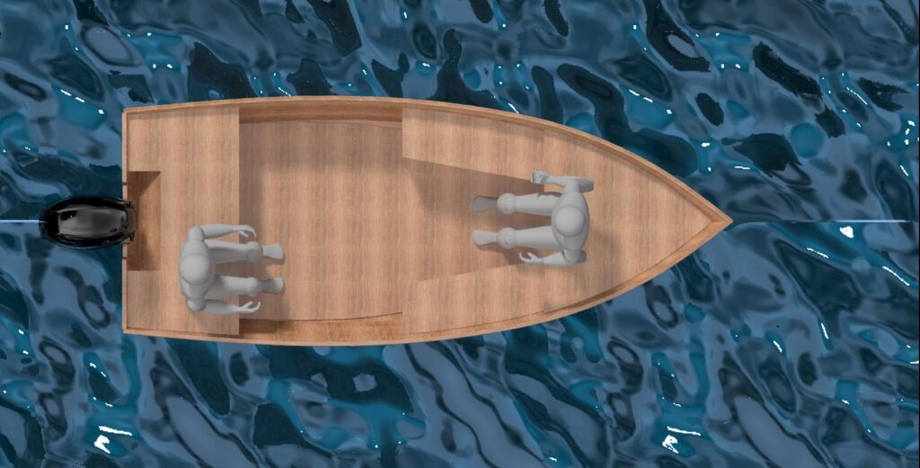 425 cm x 170 cm – skiff motorbåt