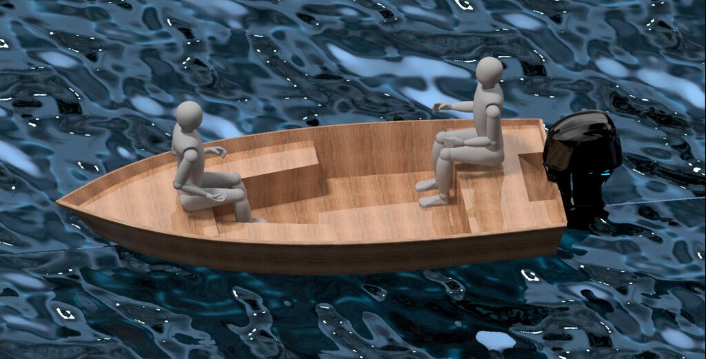 425 cm x 170 cm – skiff motorbåt