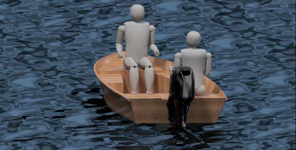 425 cm x 170 cm – skiff motorbåt